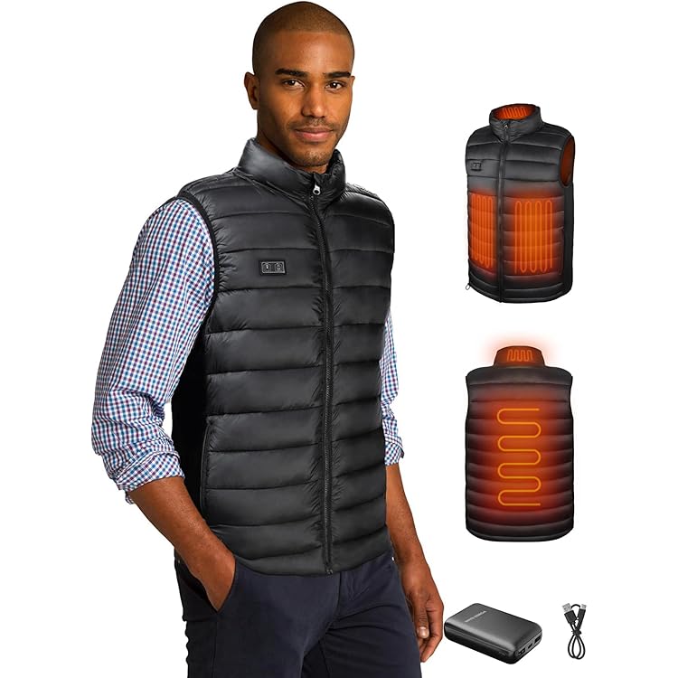 Verwarmd Vest Voor Heren Met 11 Verwarmingszones, Oplaadbare Verwarmde Jas, Elektrische Verwarmingsvesten Voor de Winter, Batterij Niet Inbegrepen(Blue,3XL