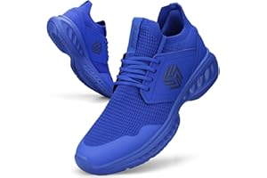 Giniros Mens Trainers Running Walking Shoes Lightweight Sport Athletic Gym Fitness Fashion Training Sneakers Casual Comfortable Breathable Flat Mesh Tennis Shoes Outdoor Jogging