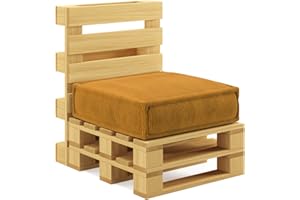 ‎CHILLY PILLEY chilly pilley® Palettenkissen Palettenauflagen aus Cord für EU-Paletten - Abnehmbarer Bezug - Sitzkissen - Rückenlehnenkissen viele Farben (Sitzkissen 120x60, Honig)