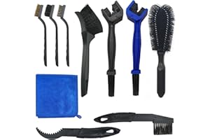 HHVERSE 10 Pcs Bike Cleaning Kit Motorcycle Chain Cleaner Tool Cleaning Brushes for Bike & Motorbike Chain/Tire/Sprocket Corner Stain Clean