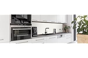 WALLando - Paraschizzi da cucina Premium PVC – Rivestimento da parete in pannelli di plastica per la cucina – Pannello in PVC – Bianco (180 x 60 cm)