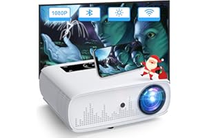 HOPVISION Proiettore 15000 Lux Proiettore 4K Native 1080P Full HD Home Cinema Bluetooth Proiettore con WLAN 350'' Display compatibile con TV Stick, HDMI, USB, X-Box, iOS/Android