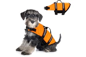 VALICAER Kamizelka ratunkowa dla psa, odblaskowa kamizelka ratunkowa dla psa, regulowana kamizelka ratunkowa dla zwierząt domowych, kamizelka ratunkowa z uchwytem ratunkowym, letni strój kąpielowy na basen, do