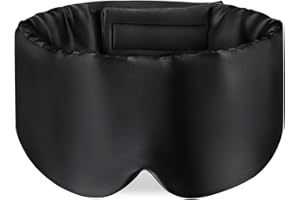 OLESILK 100% Maulbeerseide Schlafmaske Augenmaske mit verstellbarem Kopfband für Männer und Frauen, große Schlafmaske und Aug