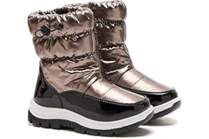 Daclay Kids Snow Boots Boys Girls Winter For Toddler Waterproof Ankle Boot Kids Anti-slip Walking Shoes Warm High-Top Outdoor Footwear