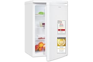 Exquisit Kühlschrank ohne Gefrierfach, 127 Liter, 55 cm Breit, Freistehend, Kompakt, Temperaturregelung, LED-Licht, KS516-V-040E weiss