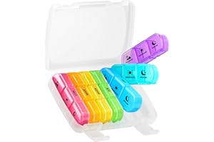 Opret Pastillero Semanal 3 Tomas Español, Pastillero Diario Grande, Dosificador de Comprimidos 7 Dias con 21 Compartimentos, Pastillero Diario de Viaje