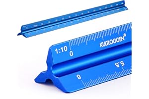 KULTLOGGEN Escala Reglas Aluminio Regla de la Triangular triángulo Regla de escala 1: 2.5, 1: 5, 1: 10, 1: 20, 1: 50, 1: 100 grabada con láser