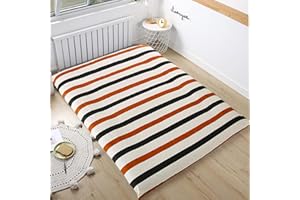 GESEILAY Coprimaterasso per Materasso Futon in Cotone Matrimoniale Fodera per Materasso da Pavimento Giapponese con Cerniera Protettore Materasso da Letto Tatami(colorata, 150 x 200 cm)