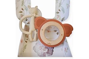 MAMAN COCO L’anneau de dentition bébé silicone alimentaire sans BPA avec le bois naturel - jouet de dentition pour bébé - Jouet éveil Montessori à Mordiller - Cadeau Naissance (Koala cinnamon+Rabbit)