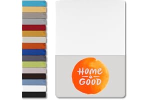 HOME - 4 - GOOD home4good Spannbettlaken 120x200cm – Jersey-Spannbetttuch aus 100 % Baumwolle – Oeko-TEX 100 Zertifiziert – bügelfrei, elastisch & atmungsaktiv – für 15–25 cm Matratzenhöhe - Weiß