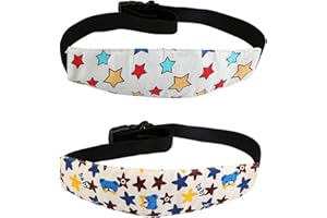LinStyle Cale Tete Bebe Réglable Voiture, 2PCS Cale Tete Enfant Voiture, Tête Fixation Bandeau Holder Pour Enfants Ceinture Sécurité Sièges Auto Voiture, Protége Cou/Epaules