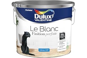 Dulux Valentine Le Blanc Finition Parfaite - Peinture Intérieure Murs, Plafonds et Boiseries - 98% d'opacité - Mat Blanc 10 L
