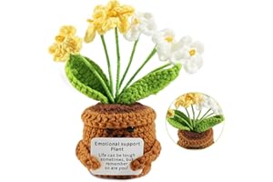 Itharon Bouquet de Fleurs au Crochet Main avec Message de Remerciement – Fleur Tricotée avec Inscription "Merci de m'avoir aidé à grandir", Idéal comme Cadeau d'Adieu pour la Maternelle