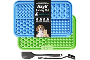 Azyh Alfombrilla para lamer para perros y gatos, paquete de 2 unidades, alimentador lento para perros grandes y cachorros, juguetes para aliviar la ansiedad, tapete de alimentación para mantequilla,