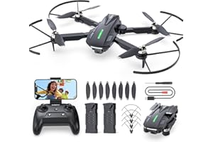 Drone DEERC D75 avec Caméra HD 4K, Quadricoptère FPV Pliable pour Enfants et Adultes, 32 Min de Vol, Moteurs Brushless, Commande Vocale/Gestuelle, Tap Fly, 3 Vitesses, Idéal pour Débutants