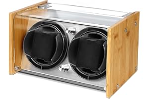 Watch Winder Smith® Caricaorologi automatici,100% Artigianato Design Brevetto in legno di bambù,Motore giapponese Ultra-silenzioso a AC o batterie