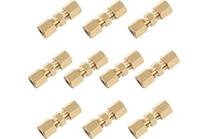 Geoyien Bremsleitung Verbinder, 3/16 Bremsleitung Verbinder Ø4,75mm, Fertigbearbeitung aus Kupfer Stahl (10 Stücks)