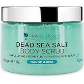 PraNaturals Dead Sea Salt Body Scrub - 500g - Mango &amp; Kiwi | Body Scrub Salts to Nourish Skin, Rich in Natural Minerals for A