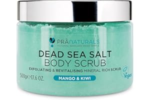 PraNaturals Dead Sea Salt Body Scrub 500G – Hydrating & Moisturising, Natural Oils & Minerals, Exfoliating, Softening & Nouri