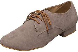 MINITOO Mens Lace-up Leather Synthetic Ballroom Professional Dance Shoes