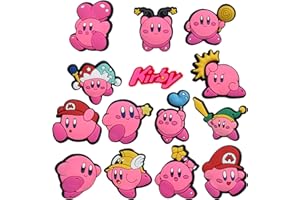 WOPIN 32Pcs Kirby Ciondoli Scarpe, iondoli per Scarpe PVC, decorazioni per scarpe in pvc carino cartone animato rosa accessori,per zoccoli decorazioni per braccialetti per feste e scarpe regalo decorazione