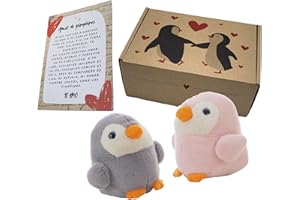 PELUCHILANDIA Regalo Pareja | Peluches Pingüino con Carta de Amor y Caja Decorada | Regalos Originales para Aniversario Pareja | Regalos Personalizados para Enamorados o San Valentín