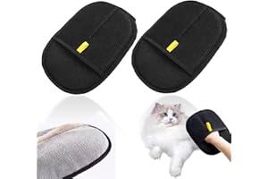 GUIDRE 2 guanti magnetici per la rimozione dei peli di animali domestici, con principio elettrostatico, per peli di animali domestici, antistatici su entrambi i lati, spazzola per la rimozione dei peli di
