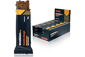 EVOTION PRO HEALTHLINE NUTRITION EVOTION PRO Barres Protéinées - 20 g de Protéines par Barre - Faible Teneur en Sucre - Barre Protéinée pour la Masse Musculaire (Lot de 20, Pâte à Biscuit)