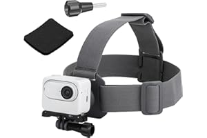 CERFFOOL Soporte de correa para la cabeza para DJI Osmo Action 5 Pro 4 3 GoPro Hero 13 BLACK 12 11 Insta360 y la mayoría de cámaras de acción con adaptador de tornillo de 1/4 pulgadas, almohadilla