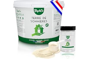 BeyEco® Terre de Sommieres pour Nettoyer et Assainir naturellement votre maison | Poudre Detachant Textile | la terre de sommières absorbante détachant | Saupoudreur et E-Book Offert (1.5 KG)