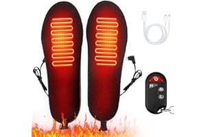 REWIAR Heated Insoles - Remote Control Heated Foot Warmers for Women Men, Electric Heated Shoes Insoles for Hiking Skiing Camping Hunting Outdoor Work, 2000mAh Rechargeable Thermal Insoles