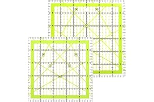GAAINES 2 Pcs Square Quilting Rulers,4.5inch & 6 Inch Quilting Templates With Double Colored Grid Lines f,Sewing Ruler for Cutting Quilts Sewing Diy Crafts