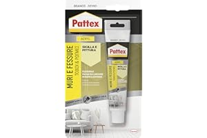 Pattex Sigillante Bianco Muri e Fessure, Acrilico, Verniciabile, per Facciate, Giunti, Fessure, Inodore, Uso Interno, Senza Solventi, Tubo da 50 ml