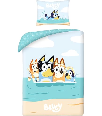 Set Copripiumino 3 Pezzi Stampa 3D Bluey - Misura King 220x240 Cm, Con Cerniera, Per Bambini E Camerette