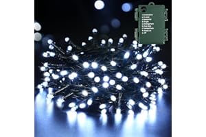 BrizLabs Guirlande Noël Extérieur, 20M 200 LED Blanc Froid Guirlande Lumière à Piles Intérieur 8 Modes Etanche Guirlande Lumineuse Décorative pour Chambre Mariage Sapin de Noël Anniversaire Fenêtre