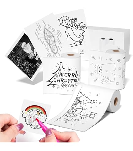 IDPRT Mini Imprimante Avec 1 Rouleau De Papier Autocollant - 12