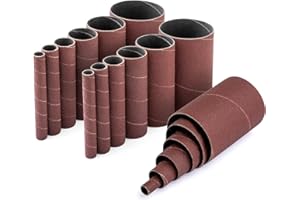 POWERTEC 11240 Manicotti abrasivi da 11,4 cm per levigatrice a mandrino in 6 misure con grane assortite 80, 120, 240, assortimento di manicotti abrasivi in ​​carta vetrata all'ossido di alluminio in