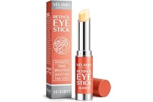 VELAMO ADVANCED Retinol Eye Stick: Retinol Eye Cream for Dark Circles and Puffiness with 1% Bakuchiol - Visibly Reduces Fine Lines Wrinkles Under Eye Bags 3g