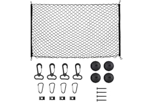 OTUAYAUTO Filet de Rangement pour Coffre de Voiture - Filet de Bagages Fixe en Flexible Nylon Élastique - Convient à la Plupart des coffres de Voitures