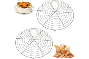 CTCEHL Grille de Refroidissement Ronde,2 comprimés Grille de Refroidissement,Grille Refroidissement Ronde,Grille Refroidissement Gâteau,Grille à gâteau pour Cuire,Refroidir,Cuire à la Vapeur,30.5 cm