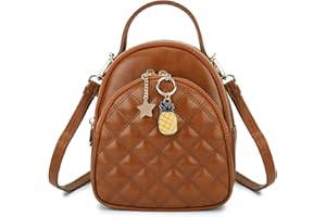 VX VONXURY Mini Backpack Purse,VONXURY Fashion Quilt PU Leather Small Convertible Backpack for Women and Girls