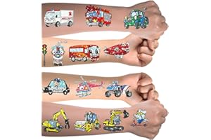 FLYFTREY Tatuaż dla dzieci, 10 arkuszy brokatowych tatuaży tymczasowych, wodoodporny, przyjazny dla skóry tatuaż dla dziewcząt i chłopców, dekoracja na przyjęcie urodzinowe, akcesoria na urodziny dziecka