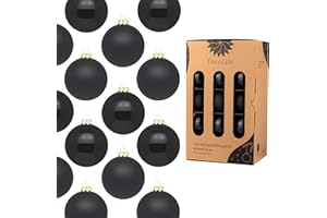 DecoLite: Christbaumkugeln aus Glas Ø 6 cm (30 Stück) - Schwarz - matt/glänzend