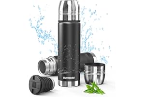 OUTDOUSE Borraccia Termica, Borraccia in Acciaio Inox d'Acqua 100% Impermeabile da 750ml, 500ml, 350ml, Termos Caffè, Senza BPA, Bottiglie isolate per Sport ed Esterni (750ml)