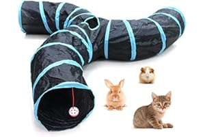 RongQiLBB Tunnel Per Gatti, Tunnel Tubo Animali 2 Vie / 3 Vie Pieghevole Tunnels Toy Conigli e Cani Per Uso Interni ed Esterni, Cuccioli, Gatti, Conigli Giocattolo (3 Vie)