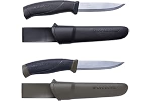 Morakniv Outdoor Messer mit Scheide - Mora Companion S - 2-Pack - Jagdmesser Feststehende Klinge aus Edelstahl - 2,5 mm - Hergestellt in Schweden - Survival Messer für Camping & Jagd