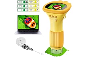 WINWEND Kids Microscope Pocket Microscopes - Handheld Microscope for Kids | Photo and Video Mini Microscopes with Slides | 2'' Digital Little Scientist Toys for Children Over 3 Years Old