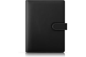 SKYDUE Raccoglitore A5, Raccoglitore Ad Anelli A5 In Similpelle, Quaderno Ad Anelli A5 Ricaricabile, Agenda Anelli A5(Carta Interna Non Inclusa) Per Ufficio Scuola E Viaggi Lavoro (Nero)