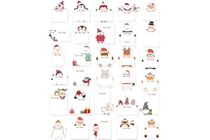 LEMESO Adesivi Natalizi per Pacchetti 120pz 60 Motivi Etichette Adesive Natalizie Chiudipacco Natalizi Etichette Regalo Natale Bigliettini per Regalo